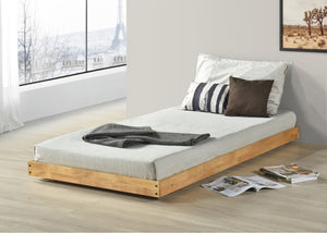 Colney Wooden Trundle Bed with Mattress, in Oak Finish