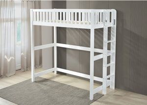 Strong Shaker-Style Wooden High Sleeper with Extra Thick 22mm Slats, in White