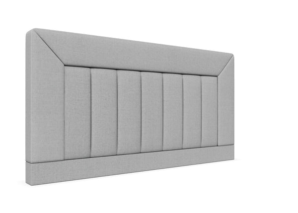 Violet Strutted Headboard Finished in Faux Linen Light Grey