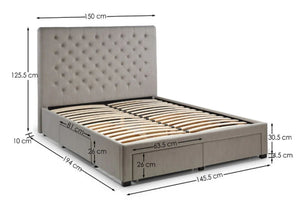 Wilton Deep Button 4 Drawer Bed
